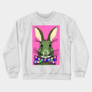 EASTER Bunny Rabbit Pink - Funny Easter Bunny Art Crewneck Sweatshirt